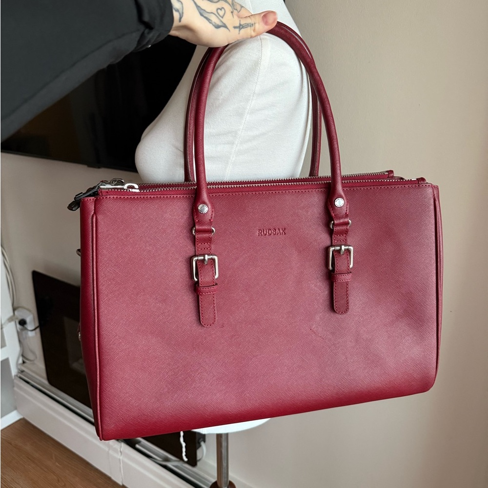 RUDSAK Burgundy Leather Tote